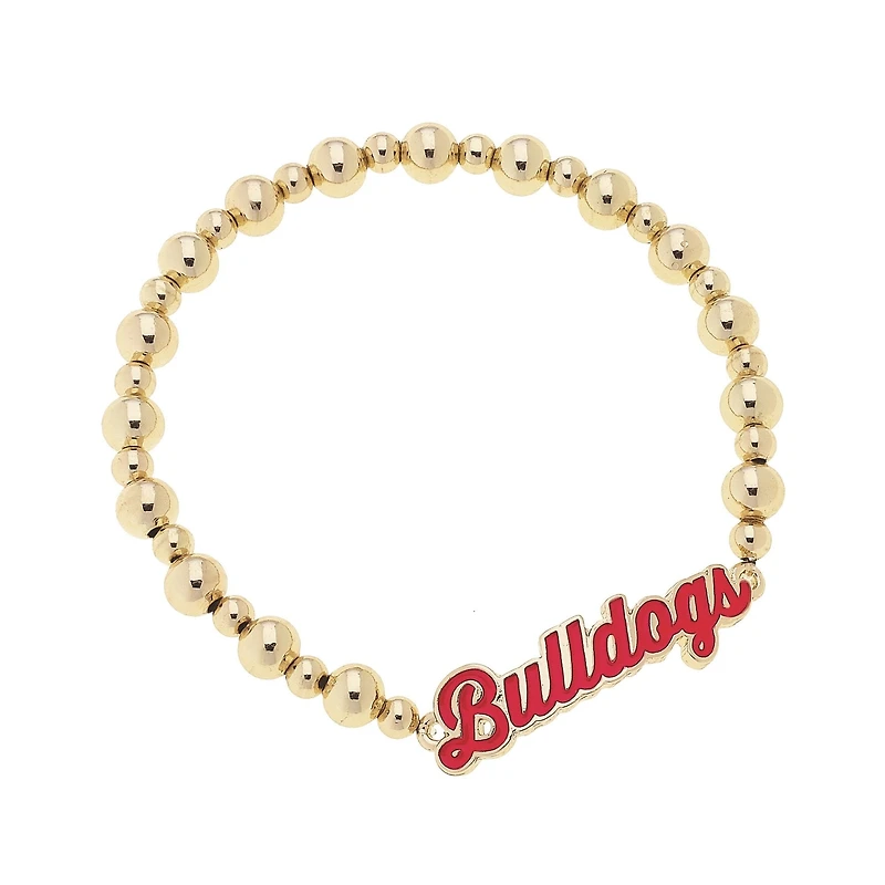 CANVAS Style Georgia Bulldogs 18k Gold-Plated Script Stretch Bracelet