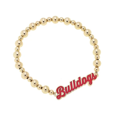 CANVAS Style Georgia Bulldogs 18k Gold-Plated Script Stretch Bracelet