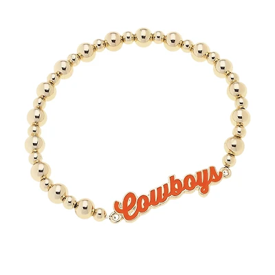 CANVAS Style Oklahoma State Cowboys 18k Gold-Plated Script Stretch Bracelet