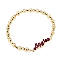 CANVAS Style Texas A&M Aggies 18k Gold-Plated Script Stretch Bracelet