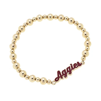 CANVAS Style Texas A&M Aggies 18k Gold-Plated Script Stretch Bracelet