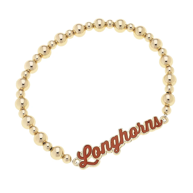 CANVAS Style Texas Longhorns 18k Gold-Plated Script Stretch Bracelet