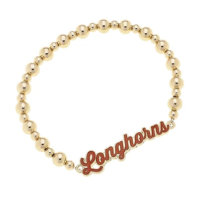 CANVAS Style Texas Longhorns 18k Gold-Plated Script Stretch Bracelet