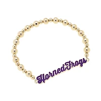 CANVAS Style TCU Horned Frogs 18k Gold-Plated Script Stretch Bracelet