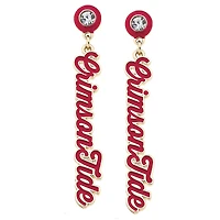 CANVAS Style Alabama Crimson Tide 18k Gold-Plated Rhinestone Drop Script Earrings
