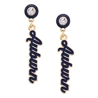 CANVAS Style Auburn Tigers 18k Gold-Plated Rhinestone Drop Script Earrings