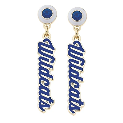 CANVAS Style Kentucky Wildcats 18k Gold-Plated Rhinestone Drop Script Earrings