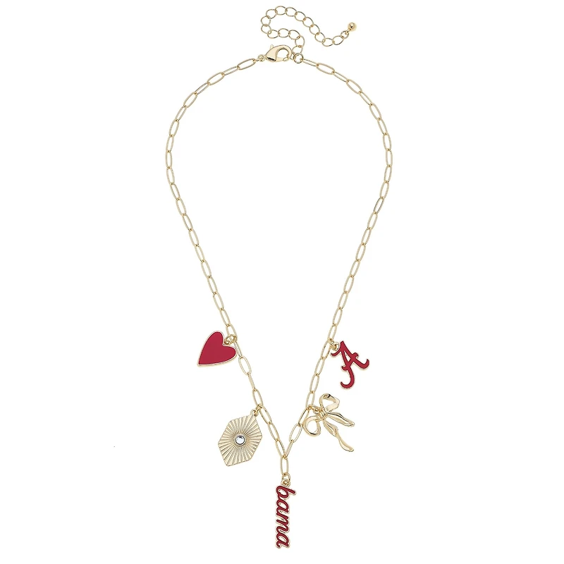 CANVAS Style Alabama Crimson Tide 18k Gold-Plated Mixed Charm Collector Necklace