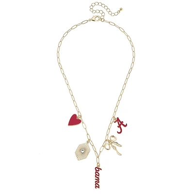 CANVAS Style Alabama Crimson Tide 18k Gold-Plated Mixed Charm Collector Necklace
