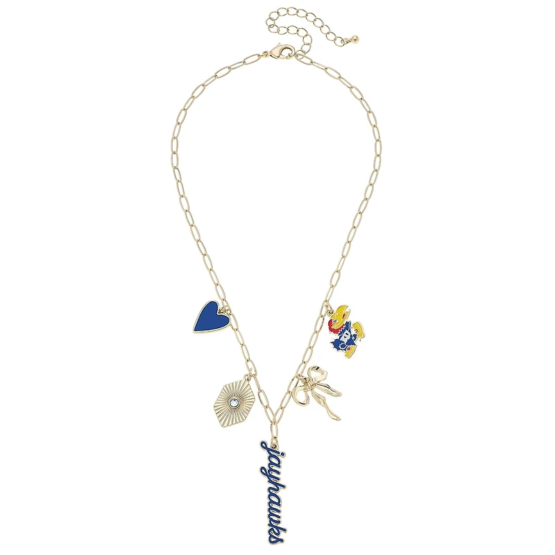 CANVAS Style Kansas Jayhawks 18k Gold-Plated Mixed Charm Collector Necklace