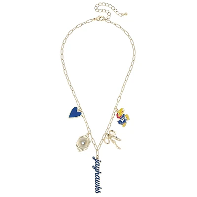 CANVAS Style Kansas Jayhawks 18k Gold-Plated Mixed Charm Collector Necklace