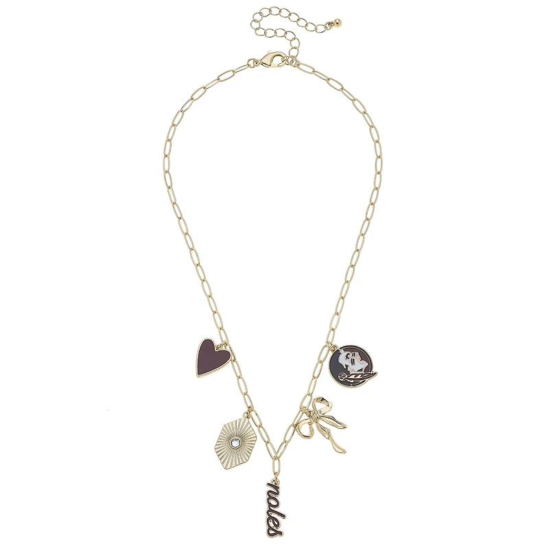 CANVAS Style Florida State Seminoles 18k Gold-Plated Mixed Charm Collector Necklace