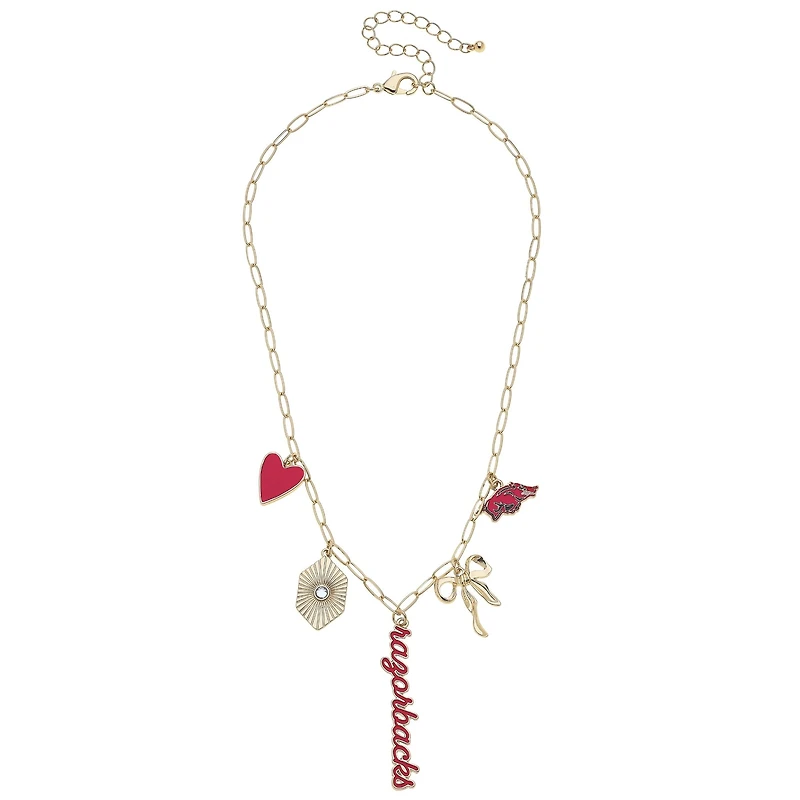 CANVAS Style Arkansas Razorbacks 18k Gold-Plated Mixed Charm Collector Necklace