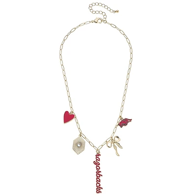 CANVAS Style Arkansas Razorbacks 18k Gold-Plated Mixed Charm Collector Necklace