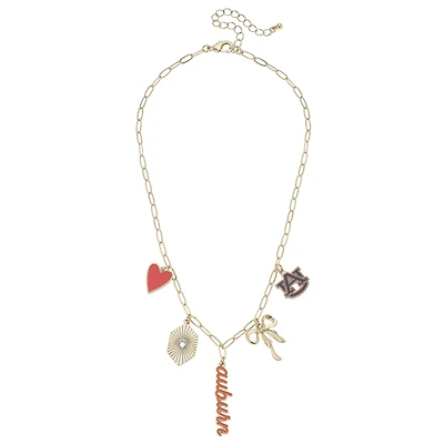 CANVAS Style Auburn Tigers 18k Gold-Plated Mixed Charm Collector Necklace