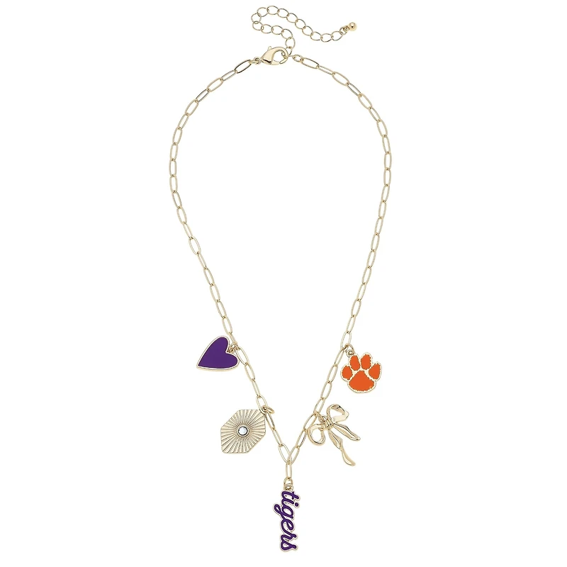 CANVAS Style Clemson Tigers 18k Gold-Plated Mixed Charm Collector Necklace