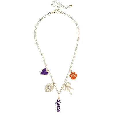 CANVAS Style Clemson Tigers 18k Gold-Plated Mixed Charm Collector Necklace
