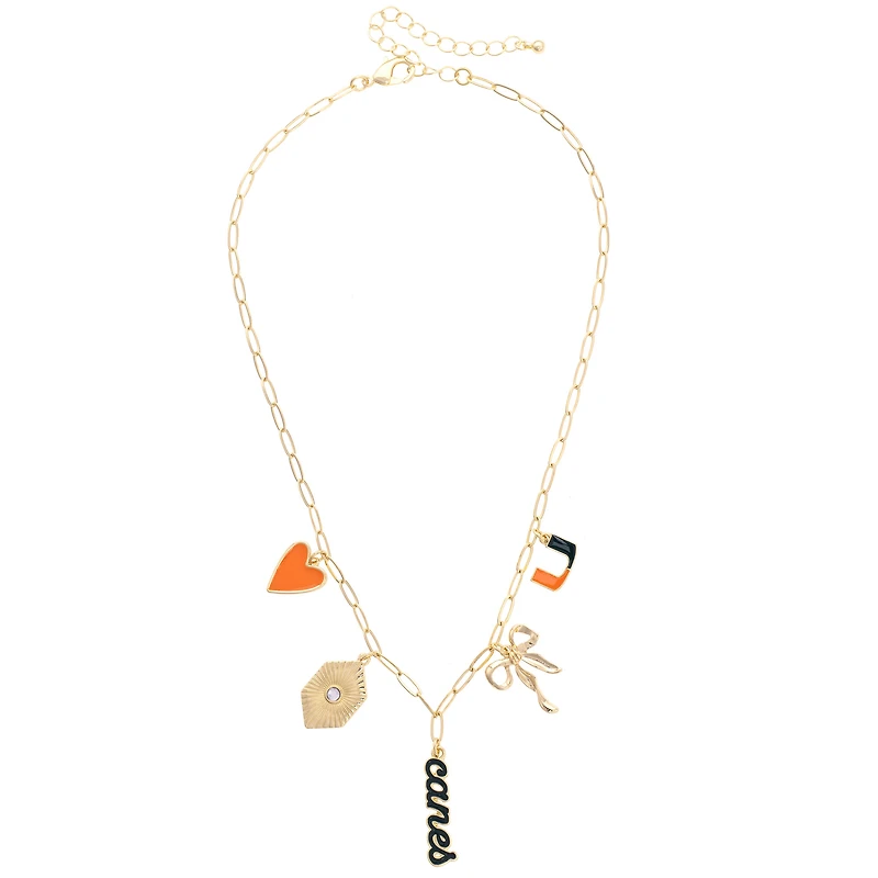 CANVAS Style Miami Hurricanes 18k Gold-Plated Mixed Charm Collector Necklace