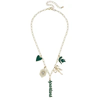 CANVAS Style Michigan State Spartans 18k Gold-Plated Mixed Charm Collector Necklace