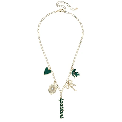 CANVAS Style Michigan State Spartans 18k Gold-Plated Mixed Charm Collector Necklace