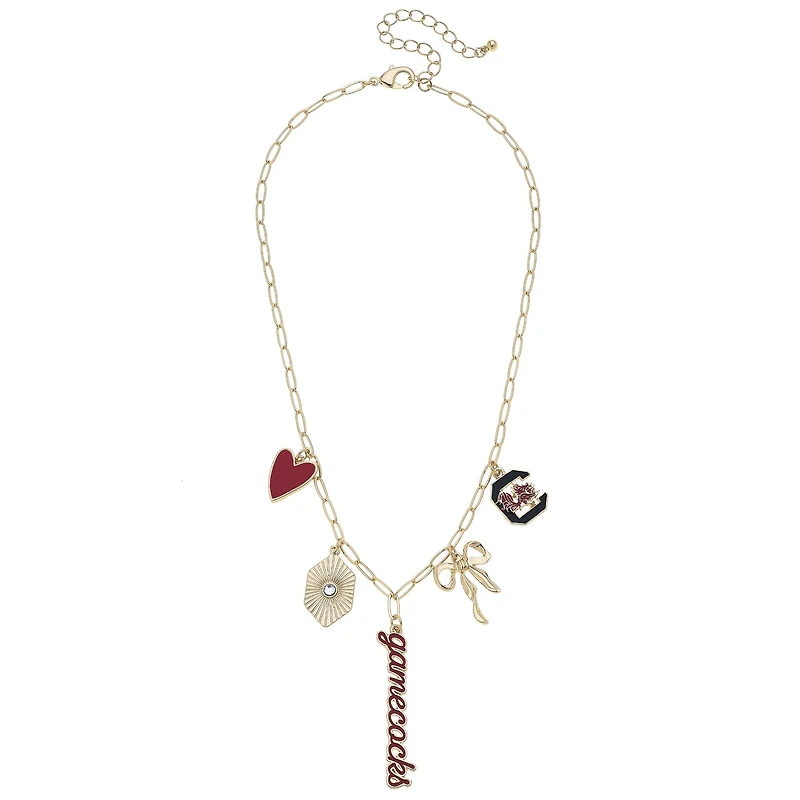 CANVAS Style South Carolina Gamecocks 18k Gold-Plated Mixed Charm Collector Necklace