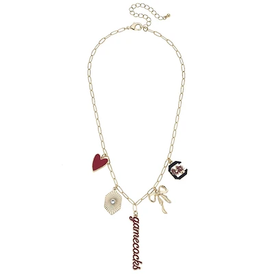 CANVAS Style South Carolina Gamecocks 18k Gold-Plated Mixed Charm Collector Necklace
