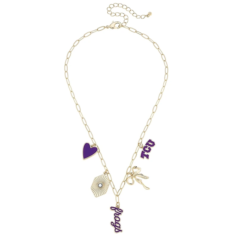 CANVAS Style TCU Horned Frogs 18k Gold-Plated Mixed Charm Collector Necklace