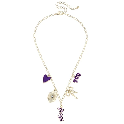 CANVAS Style TCU Horned Frogs 18k Gold-Plated Mixed Charm Collector Necklace