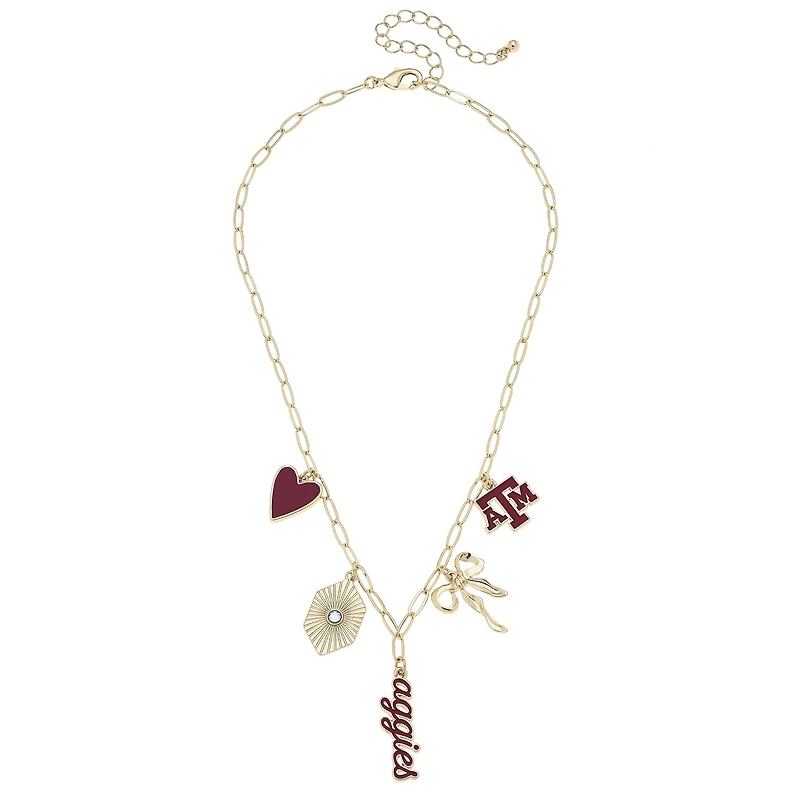 CANVAS Style Texas A&M Aggies 18k Gold-Plated Mixed Charm Collector Necklace