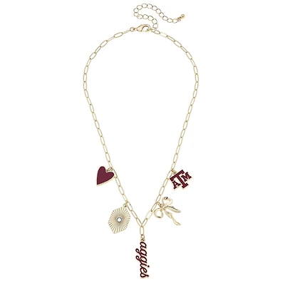 CANVAS Style Texas A&M Aggies 18k Gold-Plated Mixed Charm Collector Necklace