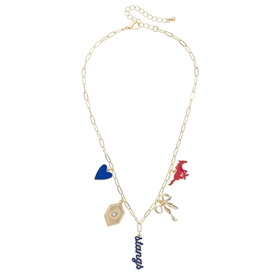 CANVAS Style SMU Mustangs 18k Gold-Plated Mixed Charm Collector Necklace