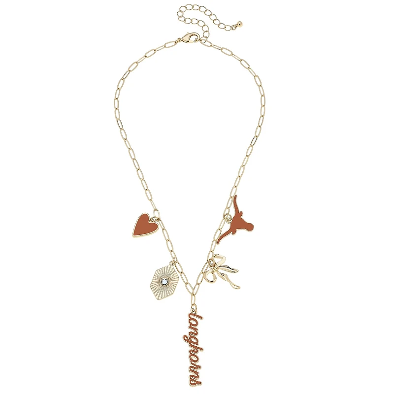CANVAS Style Texas Longhorns 18k Gold-Plated Mixed Charm Collector Necklace
