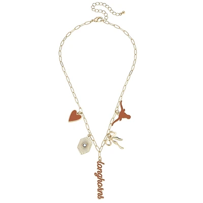 CANVAS Style Texas Longhorns 18k Gold-Plated Mixed Charm Collector Necklace