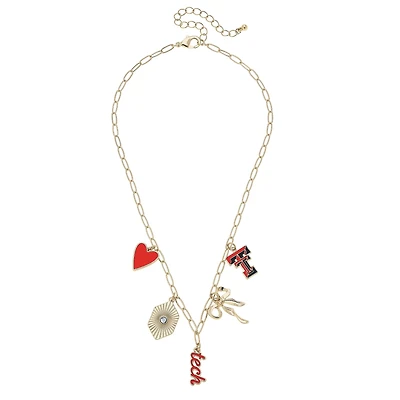 CANVAS Style Texas Tech Red Raiders 18k Gold-Plated Mixed Charm Collector Necklace