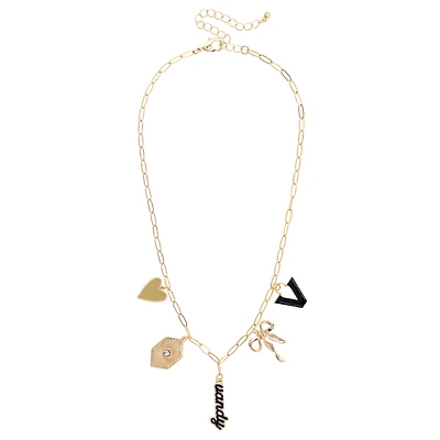 CANVAS Style Vanderbilt Commodores 18k Gold-Plated Mixed Charm Collector Necklace