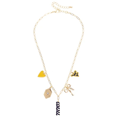 CANVAS Style West Virginia Mountaineers 18k Gold-Plated Mixed Charm Collector Necklace