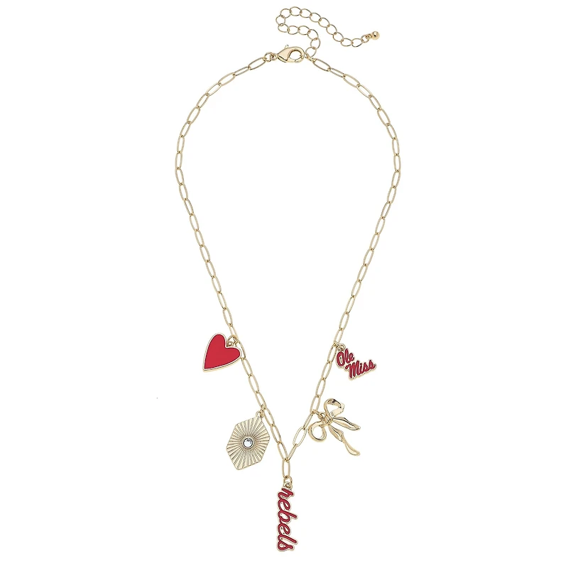 CANVAS Style Ole Miss Rebels 18k Gold-Plated Mixed Charm Collector Necklace