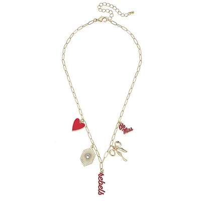 CANVAS Style Ole Miss Rebels 18k Gold-Plated Mixed Charm Collector Necklace