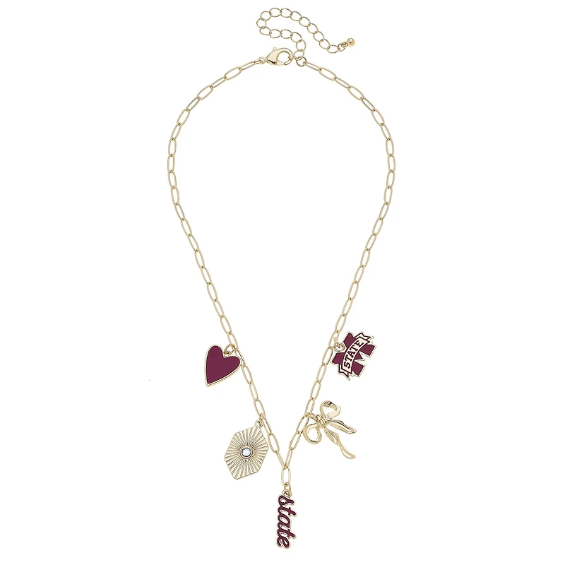 CANVAS Style Mississippi State Bulldogs 18k Gold-Plated Mixed Charm Collector Necklace