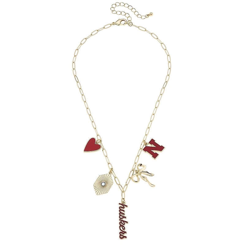 CANVAS Style Nebraska Huskers 18k Gold-Plated Mixed Charm Collector Necklace