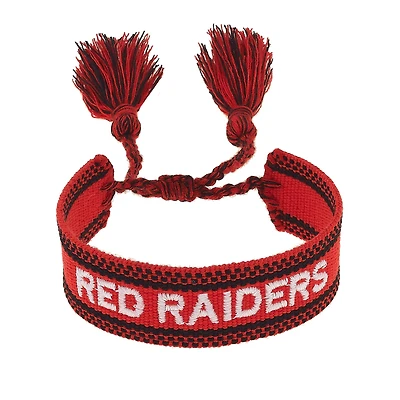 CANVAS Style Texas Tech Red Raiders Woven Fabric Tassel Bracelet
