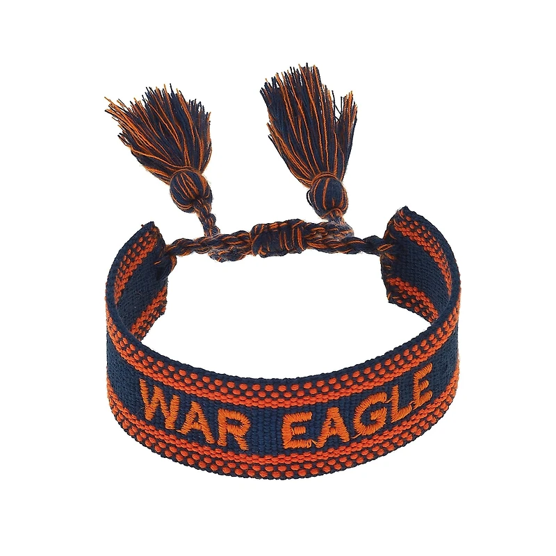CANVAS Style Auburn Tigers Woven Fabric Tassel Bracelet