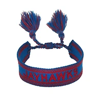 CANVAS Style Kansas Jayhawks Woven Fabric Tassel Bracelet