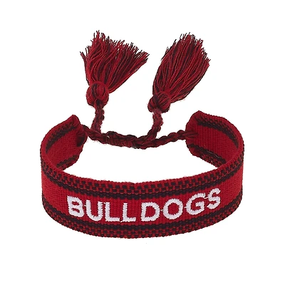 CANVAS Style Georgia Bulldogs Woven Fabric Tassel Bracelet