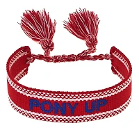 CANVAS Style SMU Mustangs Woven Fabric Tassel Bracelet
