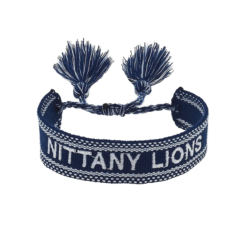 CANVAS Style Penn State Nittany Lions Woven Fabric Tassel Bracelet