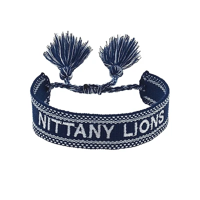 CANVAS Style Penn State Nittany Lions Woven Fabric Tassel Bracelet