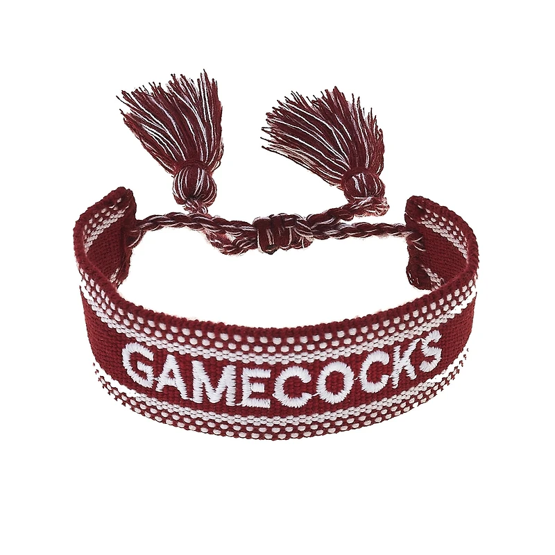 CANVAS Style South Carolina Gamecocks Woven Fabric Tassel Bracelet