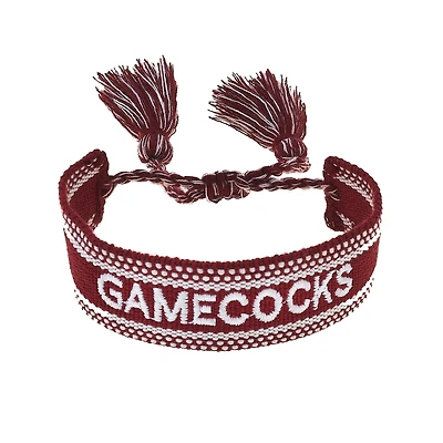 CANVAS Style South Carolina Gamecocks Woven Fabric Tassel Bracelet
