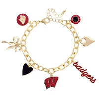 CANVAS Style Wisconsin Badgers 18k Gold-Plated Chain Link Charm Bracelet